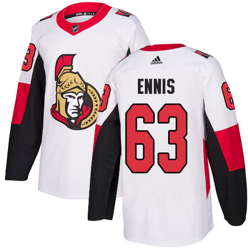 Adidas Ottawa Senators #63 Tyler Ennis White Road Authentic Stitched Youth NHL Jersey->youth nhl jersey->Youth Jersey
